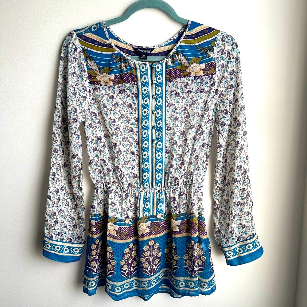 NWT Lucky Brand XS Floral Blouse